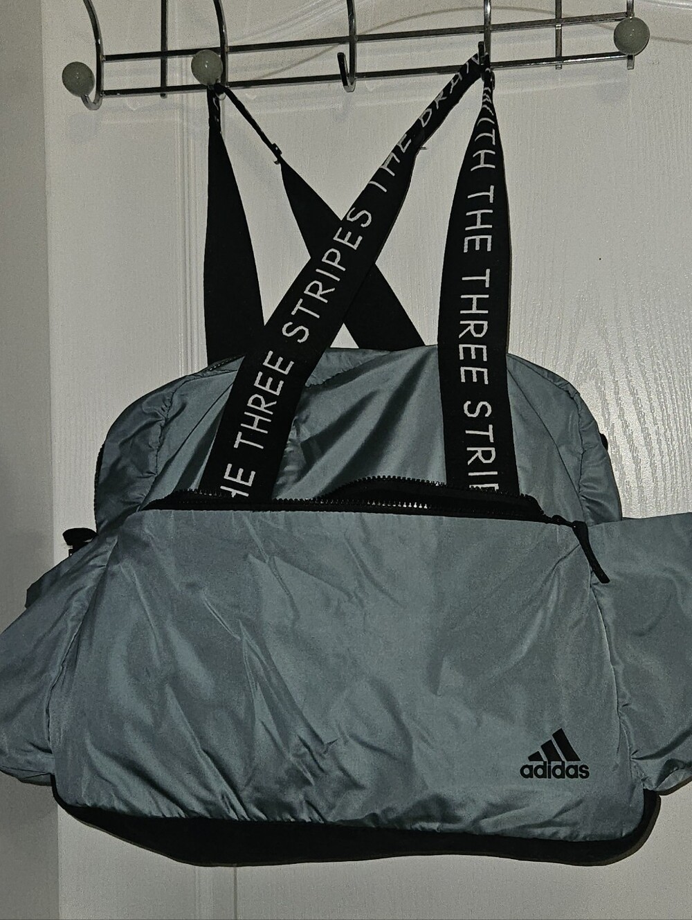 adidas Light Blue Duffel Bag with Branded Straps